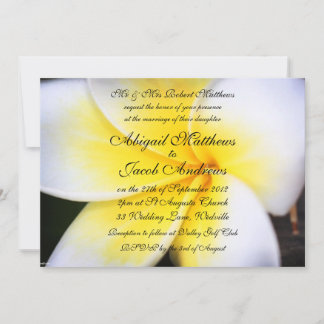 Summer Frangipani Flowers Wedding Invitation