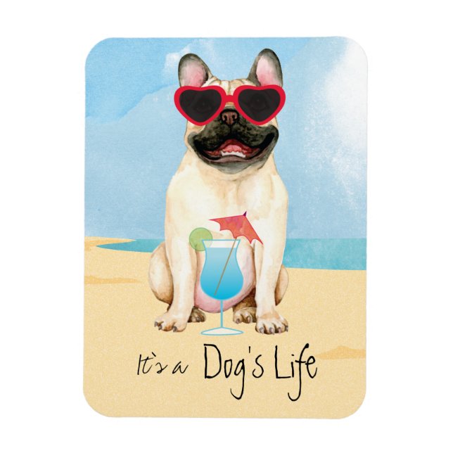Summer French Bulldog Magnet (Vertical)