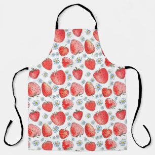 Summer fresh and bright strawberry pattern. Waterc Apron