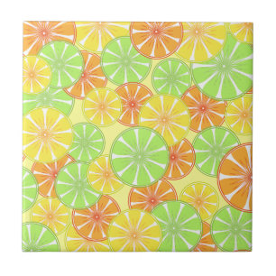 Summer Fresh Citrus Fruit Pattern Tile