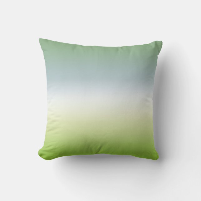 Summer Fresh Gradient Cool Blue Green Ombre Cushion (Front)