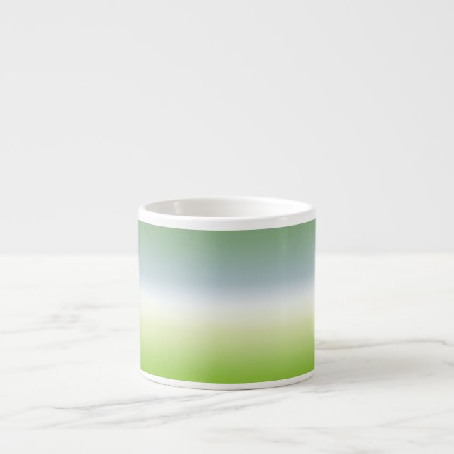 Summer Fresh Gradient Cool Blue Green Ombre Espresso Cup (Front)