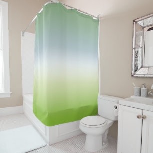 Summer Fresh Gradient Cool Blue Green Ombre  Shower Curtain