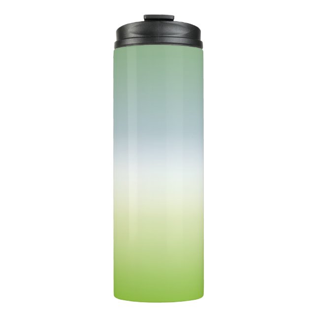 Summer Fresh Gradient Cool Blue Green Ombre Thermal Tumbler (Front)