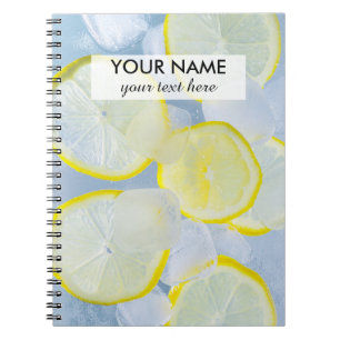 summer fresh lemon ice soda drink photograph notebook