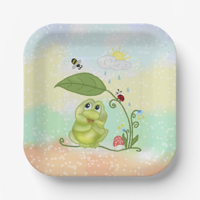 summer frog paper plate (Front)