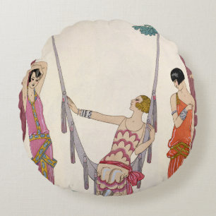 Summer, from 'Gazette du Bon Tonne', 1925 Round Cushion