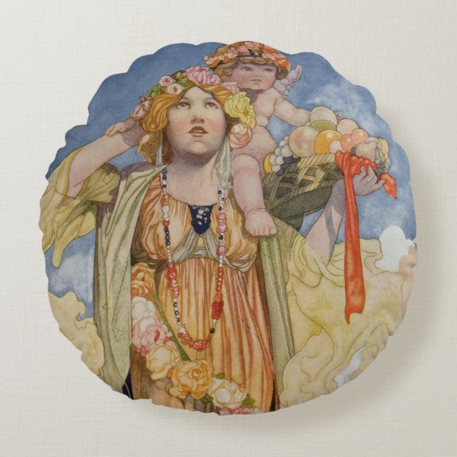 Summer from The Seasons Round Cushion (Front)