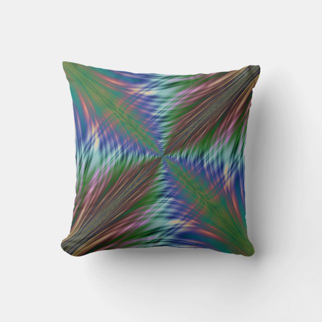 Summer Fronds Fractal Cushion (Front)