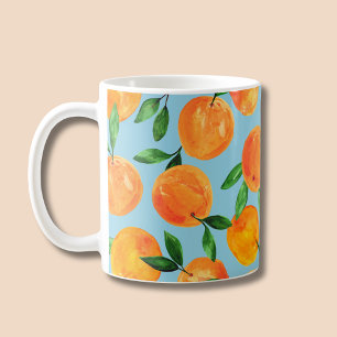 Summer fruit citrus oranges pattern coffee mug