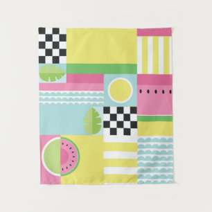 Summer fruit design, colourful mosaic tapestry