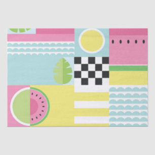 Summer fruit design, colourful watermelon mosaic tissue paper