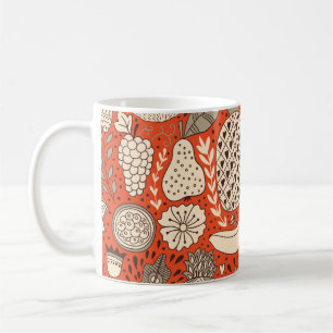 Summer Fruit Doodle Vintage Coffee Mug