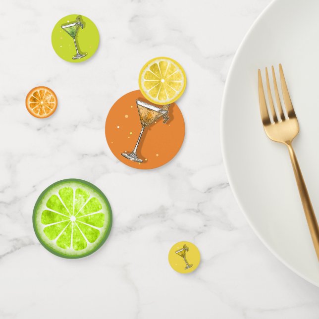 Summer Fruit Drinks Lemon, Lime, Orange ID537 Confetti (Group)