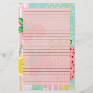 Summer Fruit Lined Stationery