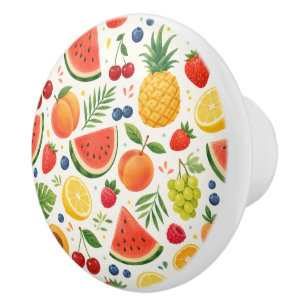 Summer Fruit Pattern Fabric   Tropical Watermelon  Ceramic Knob