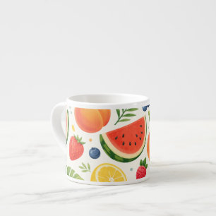 Summer Fruit Pattern Fabric   Tropical Watermelon  Espresso Cup