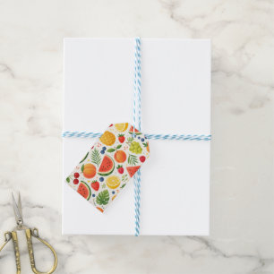 Summer Fruit Pattern Fabric Tropical Watermelon Gift Tags