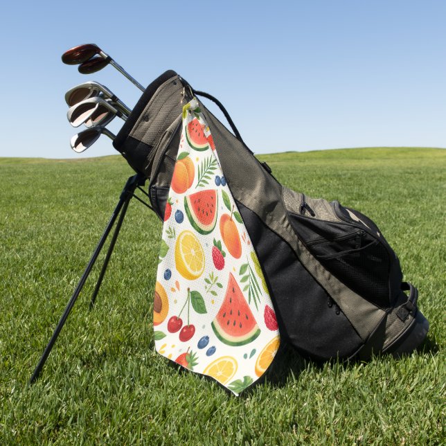 Summer Fruit Pattern Fabric | Tropical Watermelon  Golf Towel (Green)
