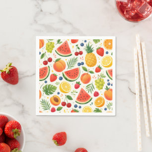 Summer Fruit Pattern Fabric Tropical Watermelon Napkin