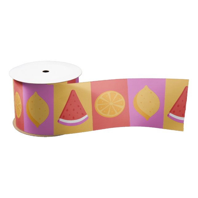 Summer Fruit Ribbon Satin Ribbon (Spool)