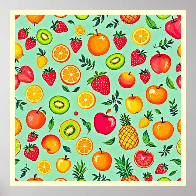 Summer Fruit Seamless Design Poster (Front)