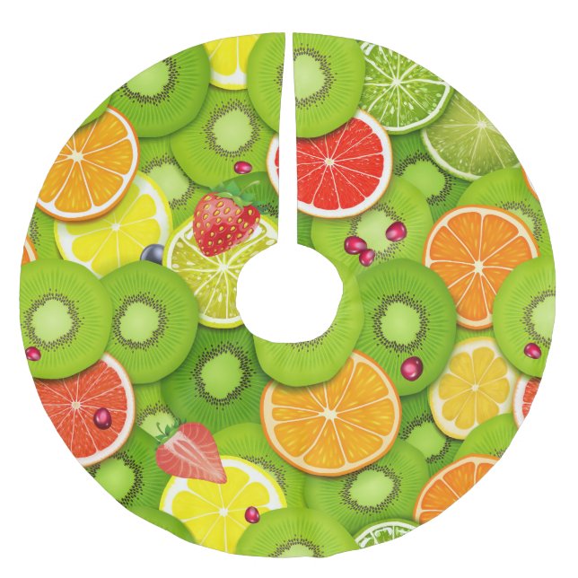 Summer Fruits 2 Brushed Polyester Tree Skirt (Front)
