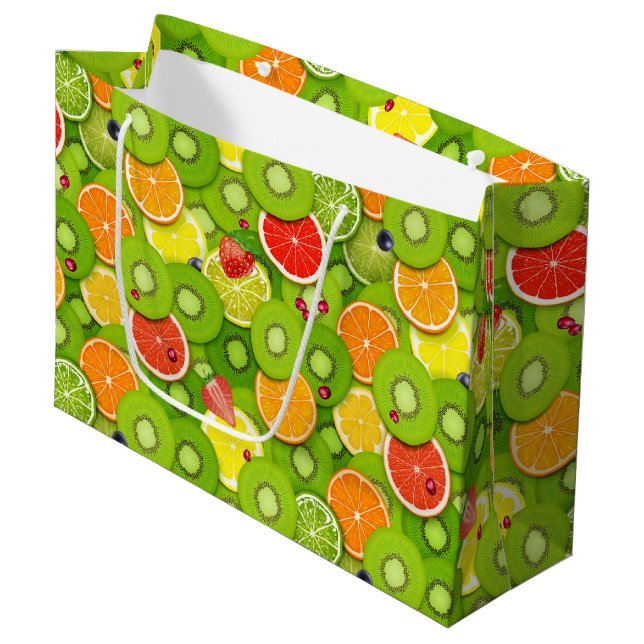 Summer Fruits 2 Large Gift Bag (Front Angled)