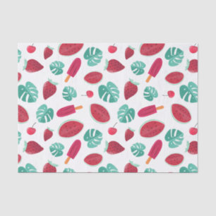 Summer Fruits and Palm Leaves Tissue Paper