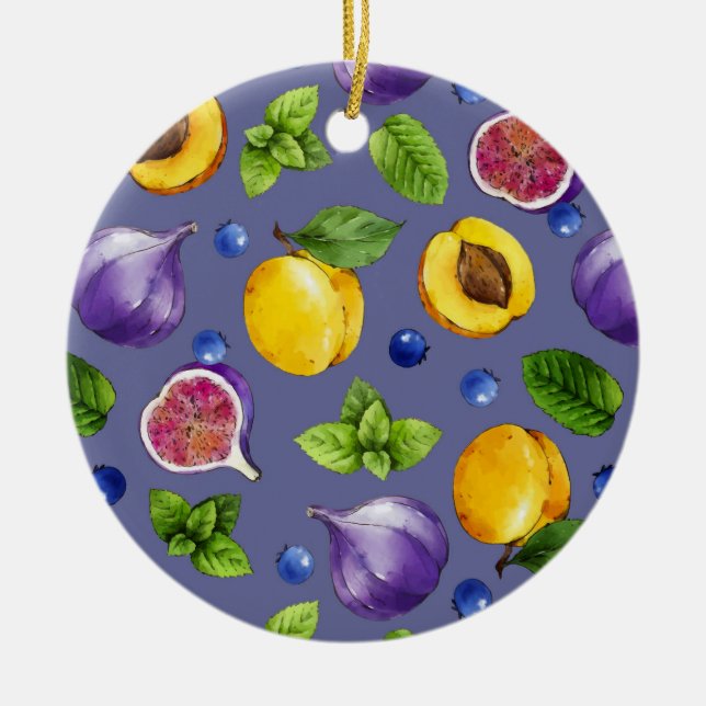 Summer Fruits Ceramic Ornament (Front)