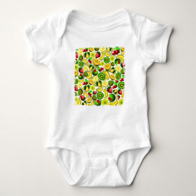 Summer Fruits Juicy Pattern Baby Body Suit Baby Bodysuit (Front)