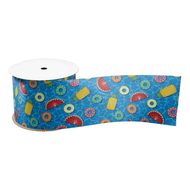 Summer Fruits Pool Satin Ribbon (Spool)
