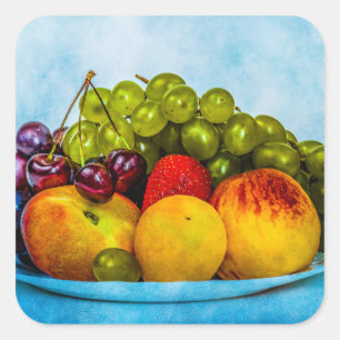 Summer fruits square sticker