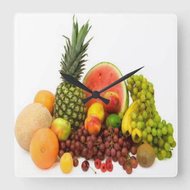 SUMMER FRUITS SQUARE WALL CLOCK (Front)