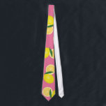 Summer Fruity Yellow Lemons on Pink Tie<br><div class="desc">This summer fruity yellow lemons pattern on pink background is perfect for the trendy and stylish hipster. It's fun and whimsical pattern is great for many gifts and occasions. Enjoy this juicy sweet print for this season!</div>