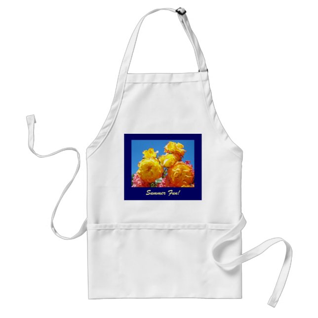 Summer Fun! apron Bright Summer Yellow Roses (Front)