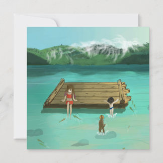 Summer fun at the lake card
