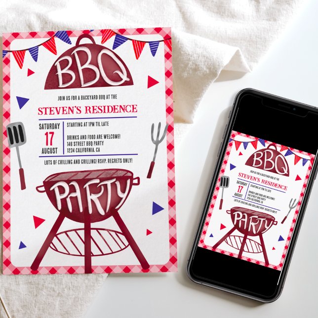 Summer fun backyard bbq grill 4th of July Invitation (Creator Uploaded)