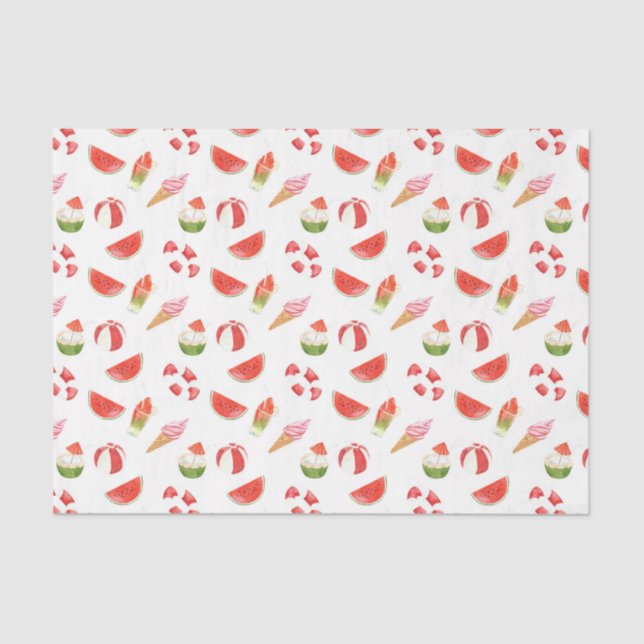 Summer Fun Beach Ball (Design 32 Red Series) Tissue Paper (Front)