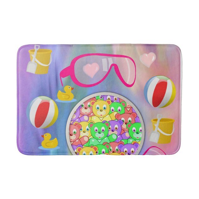 Summer Fun Beach House Bathroom Bath Mat (Front)
