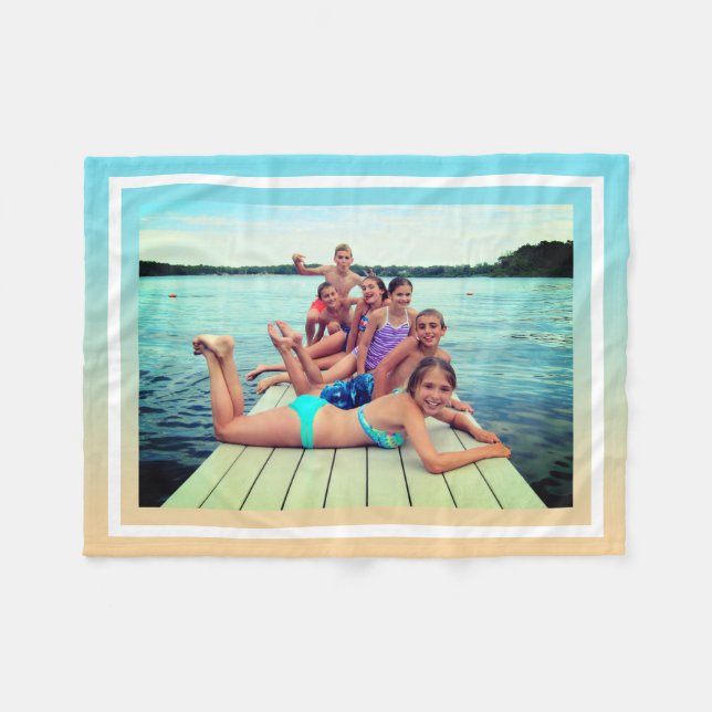 Summer fun beach time custom photo ombre blanket (Front (Horizontal))