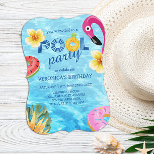 Summer Fun Birthday Pool Party Invitation