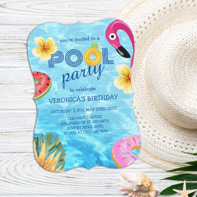 Summer Fun Birthday Pool Party Invitation (Summer Fun Birthday Pool Party Invitation)