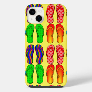 Summer Fun, Colourful Flip-Flops iPhone 14 Plus Case