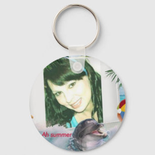 summer fun dolphin smiles beach key ring