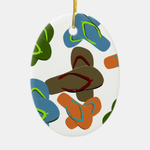 Summer Fun Flip Flops Ceramic Ornament