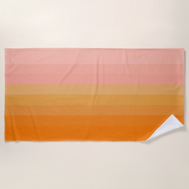 Summer Fun Orange and Pink Beach Towel (Front)