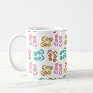 Summer fun pastel flip flop sandal slipper pattern coffee mug