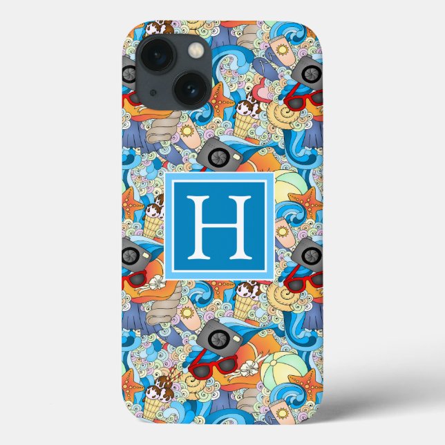 Summer Fun Pattern | Add Your Initial Case-Mate iPhone Case (Back)
