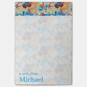 Summer Fun Pattern Add Your Name Post-it Notes